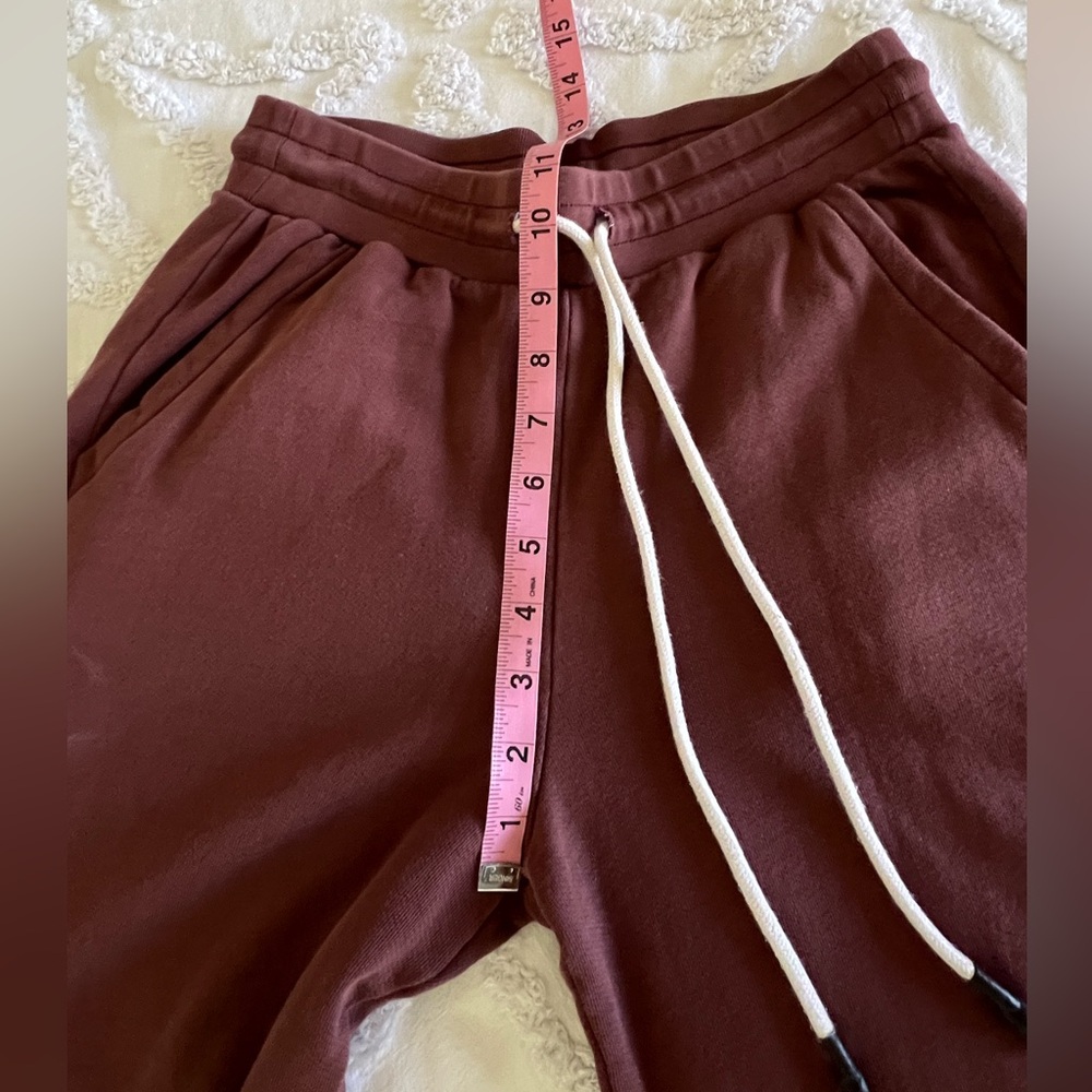 Soucy EZ Joggers Wide Leg Brown Pima Cotton Cozy Sweats Size Small - Picture 8 of 9